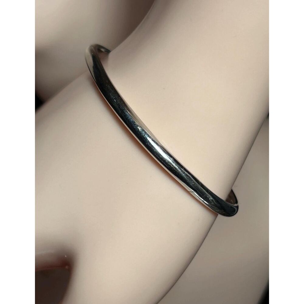 Vintage 750 18k solid white gold bangle bracelet fine jewelry 7.47g fine jewelry